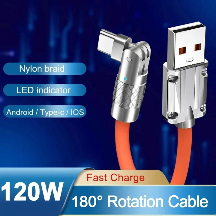 180° Rotating Flexible Charging Cable