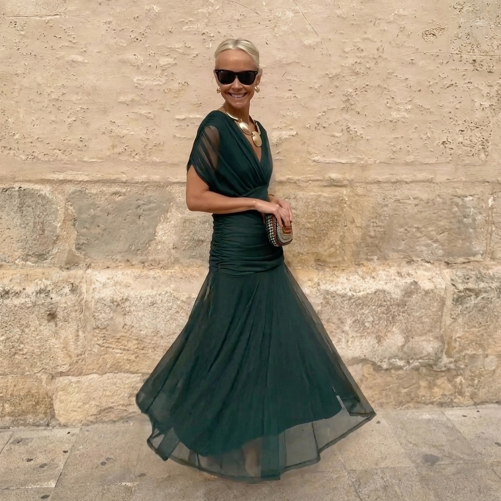 Elegant V-neck Maxi Dress