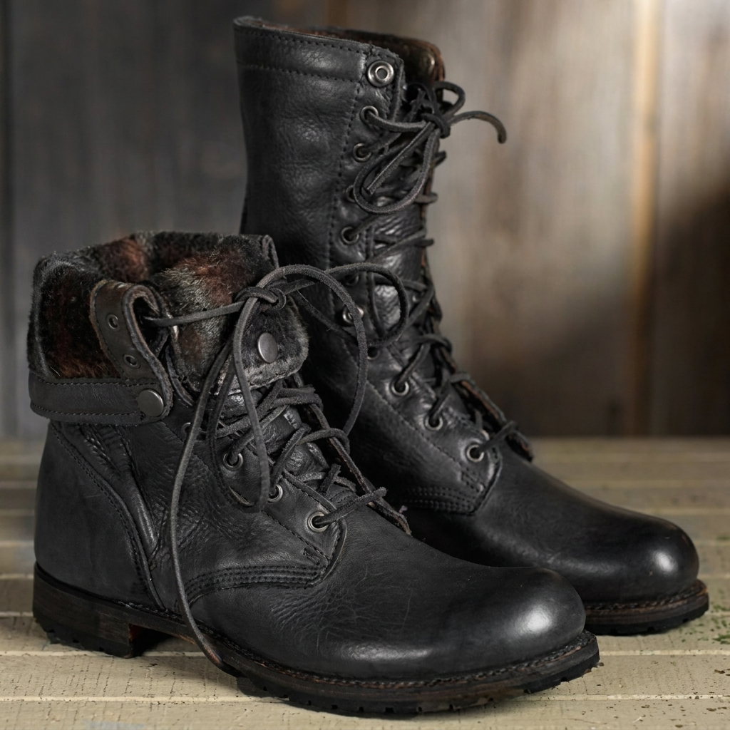 Lace-Up Mid-Calf Boots for Women