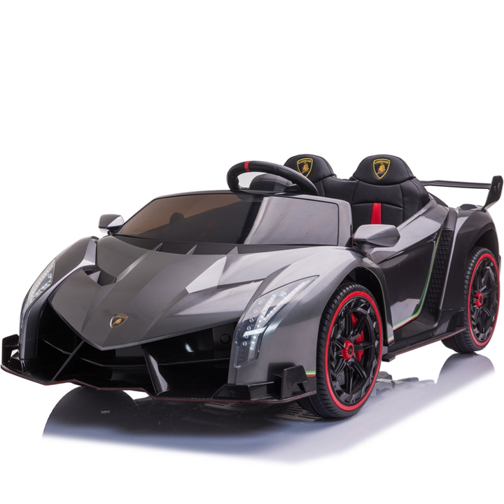 12V 2-Seater Electric Ride-On Car – Metallic Gray