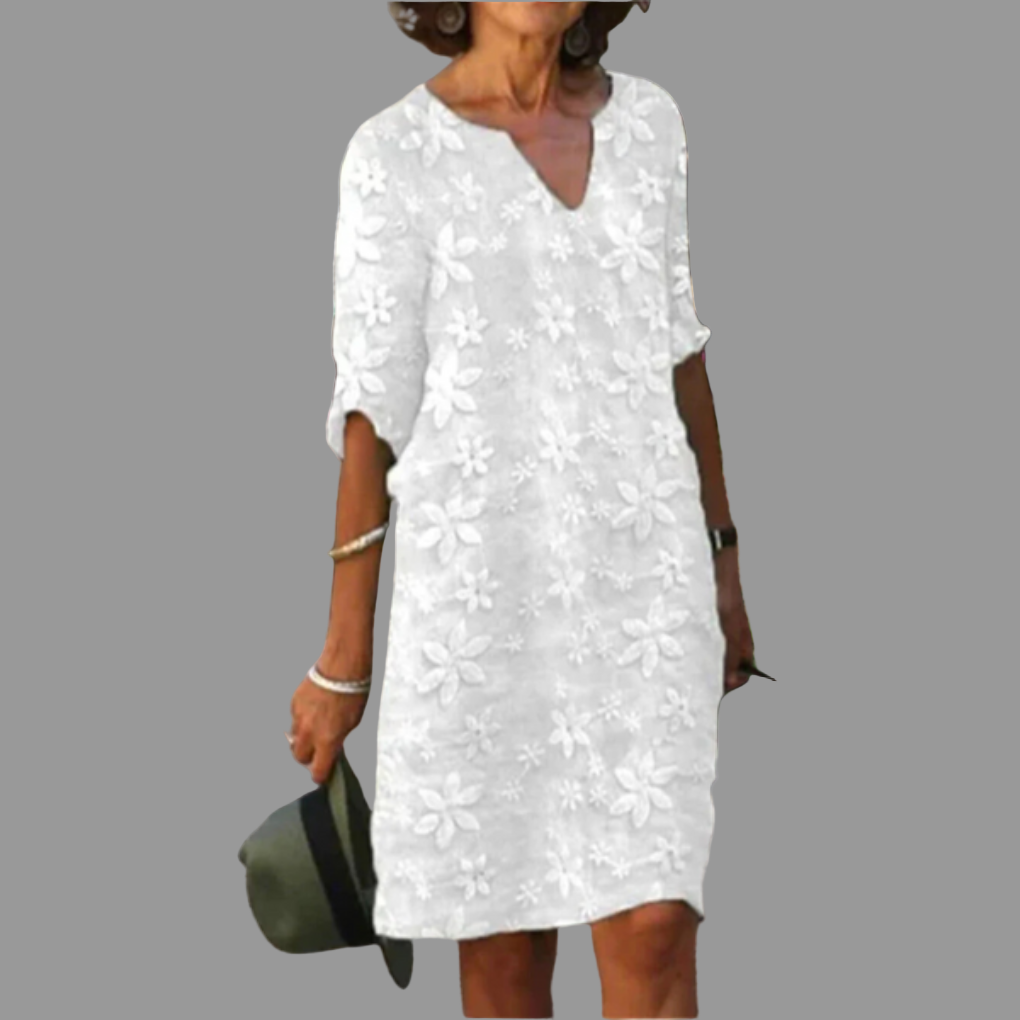 Women’s Midi Dress – Modern Style with Floral Design