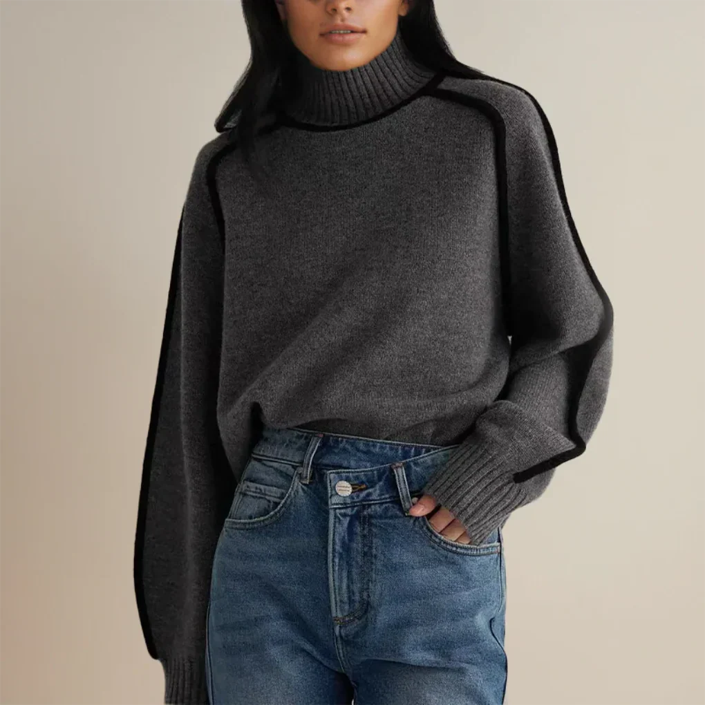 Women’s Warm Roll-Neck Sweater – Winter Layer with Cozy Style