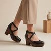 Lace-Up Block Heel Strap Platform Heels